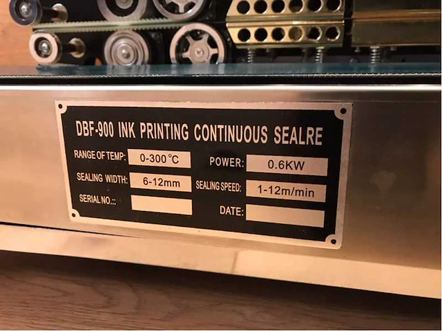 Dbf-900 zakken sluitmachine - afbeelding 10 van  10