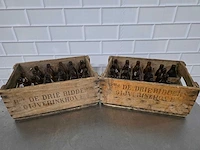 De drie ridders gijverinkhove - nostalgische bierkrat met flessen (2x) - afbeelding 2 van  7