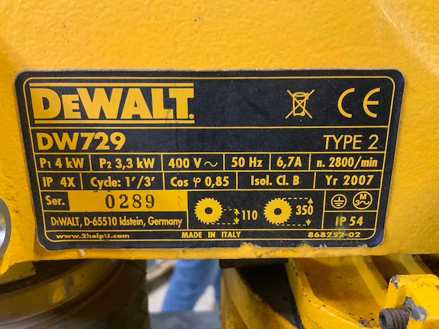 De walt dw 729 type 2 radiaalafkortzaagmachine - afbeelding 7 van  7