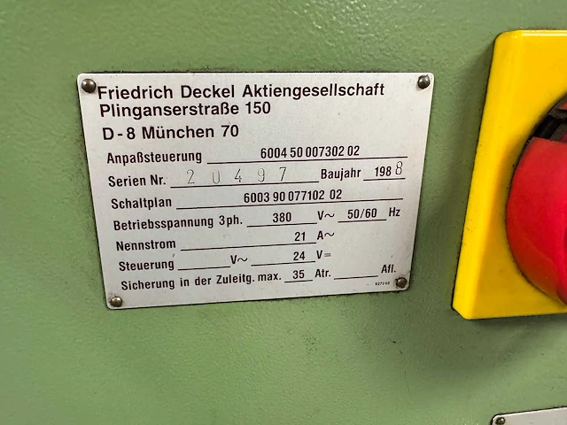 Deckel - 1988 - fp4a - cnc freesmachine - afbeelding 9 van  9