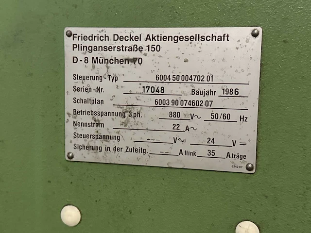 Deckel fp3nc cnc freesmachine - afbeelding 2 van  8