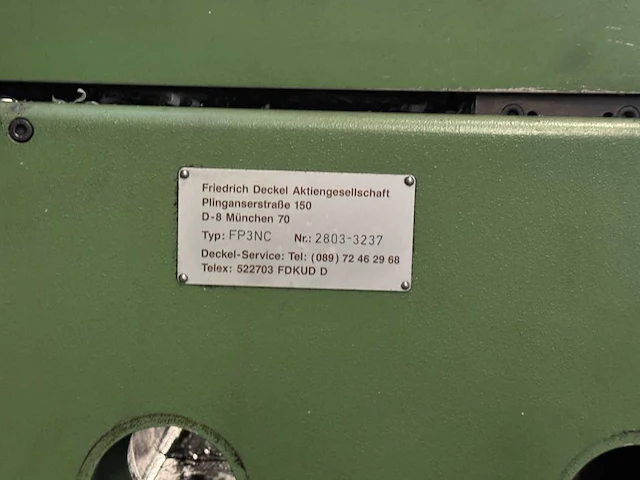 Deckel fp3nc cnc freesmachine - afbeelding 6 van  8
