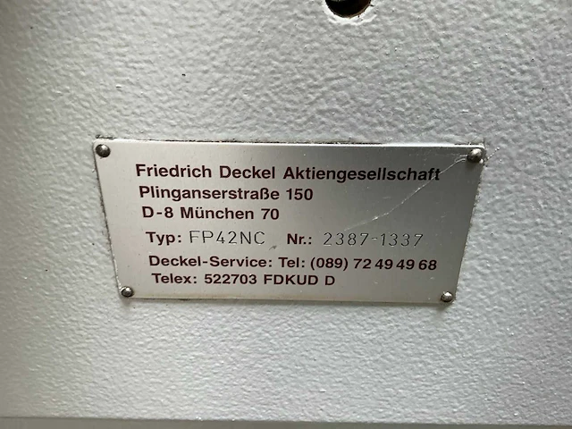 Deckel fp42nc portaalfreesmachine - afbeelding 3 van  13