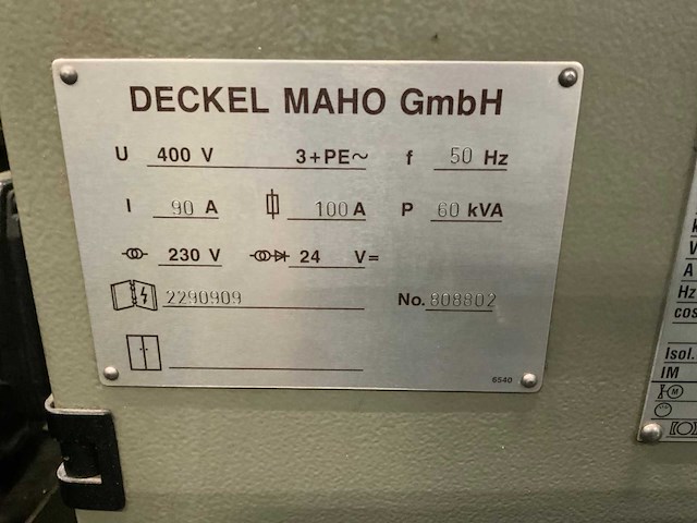 Deckel maho dmc 100v hi-dyn cnc verticale bewerkingscentrum - afbeelding 5 van  19