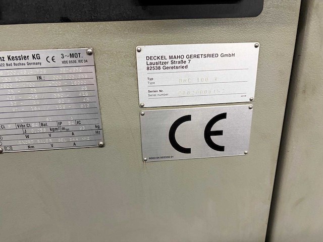 Deckel maho dmc 100v hi-dyn cnc verticale bewerkingscentrum - afbeelding 9 van  19