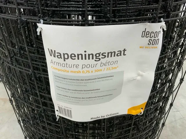 Decor 22m2 bouwstaalmat / betongaas composiet 0,7 x 30 meter (6x) - afbeelding 6 van  6