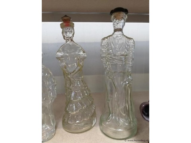 Decoratie flessen - incl. 2 flessen met muziekdoosje eronder - 6 x - afbeelding 3 van  5