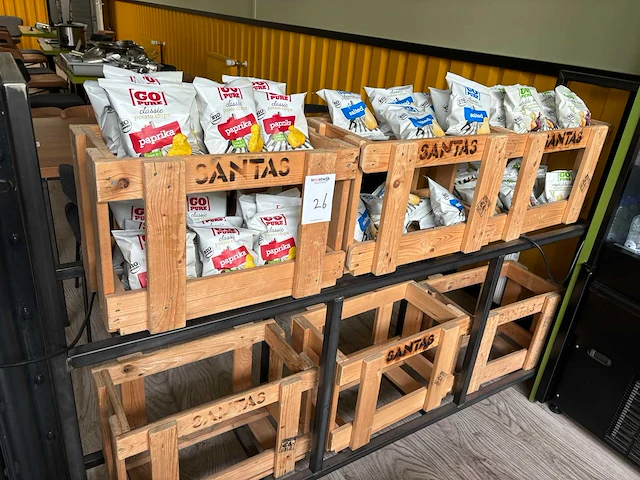 Decoratie rek met 6 kratjes - afbeelding 1 van  4