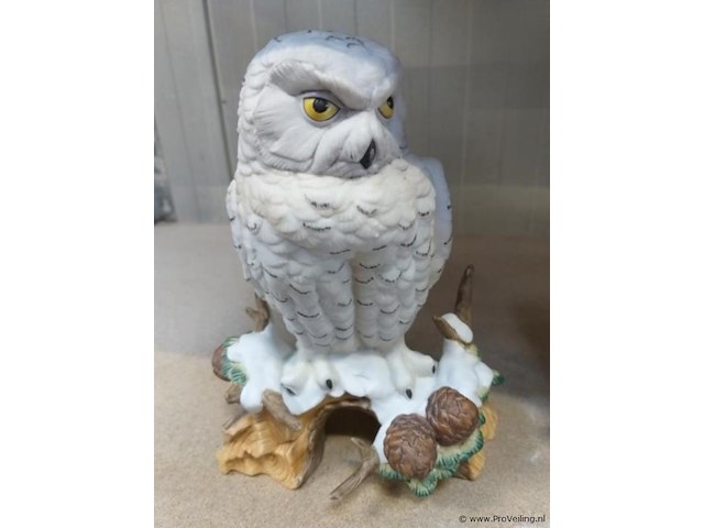 Decoratie uilen van porselein(steen) 2 stuks - afbeelding 2 van  6