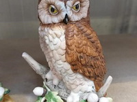 Decoratie uilen van porselein(steen) 2 stuks - afbeelding 3 van  6