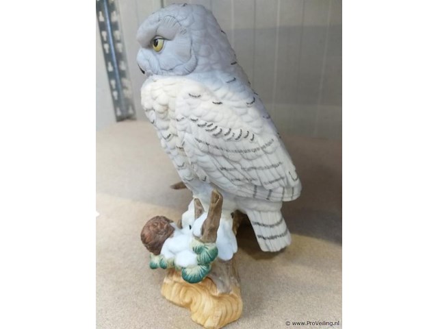 Decoratie uilen van porselein(steen) 2 stuks - afbeelding 4 van  6