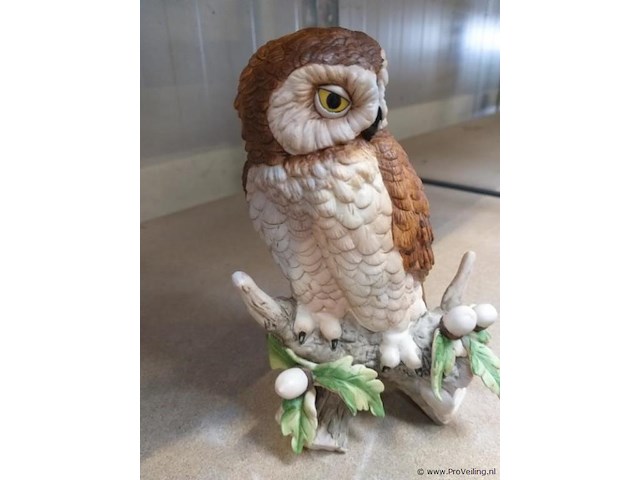 Decoratie uilen van porselein(steen) 2 stuks - afbeelding 5 van  6