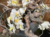 Decoratiebloempot op loden zuil (2x) - afbeelding 5 van  6