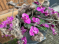 Decoratiebloempot op loden zuil (2x) - afbeelding 4 van  8