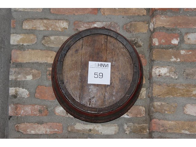 Decoratief half wijnvat doorsnede 30 cm. - afbeelding 1 van  2