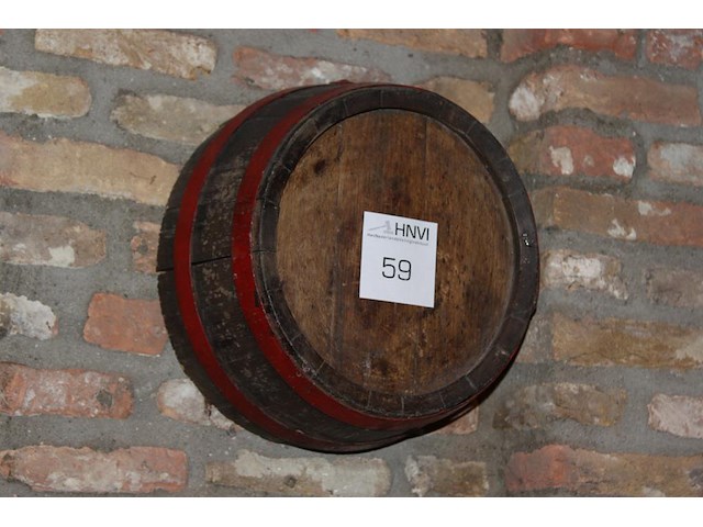 Decoratief half wijnvat doorsnede 30 cm. - afbeelding 2 van  2