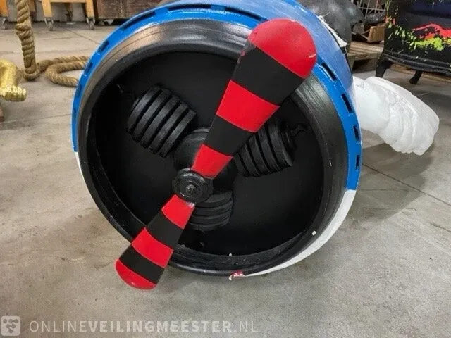 Decoratief vliegtuig, blauw/wit - afbeelding 2 van  10