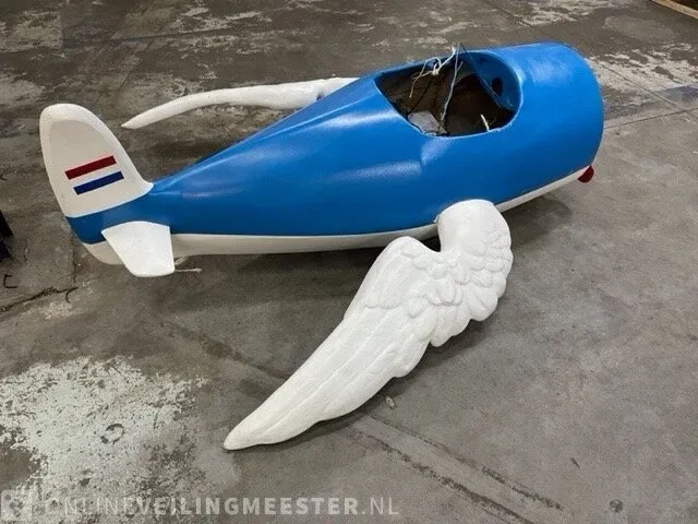 Decoratief vliegtuig, blauw/wit - afbeelding 3 van  10