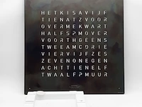 Decoratieve klok, qlocktwo, raw iron #7005 - afbeelding 1 van  8