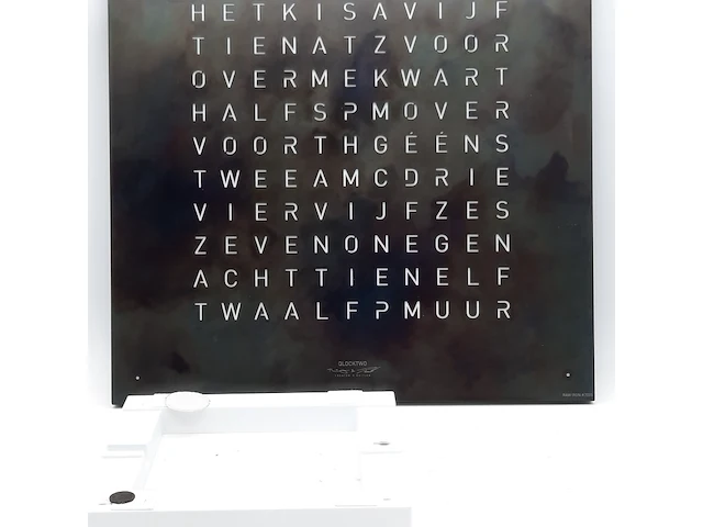 Decoratieve klok, qlocktwo, raw iron #7005 - afbeelding 3 van  8