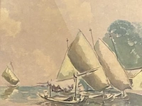 Dedy suratin (1900-1979) - aquarel vlerkprauwen , aquarel - afbeelding 1 van  3