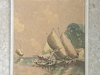 Dedy suratin (1900-1979) - aquarel vlerkprauwen , aquarel - afbeelding 2 van  3