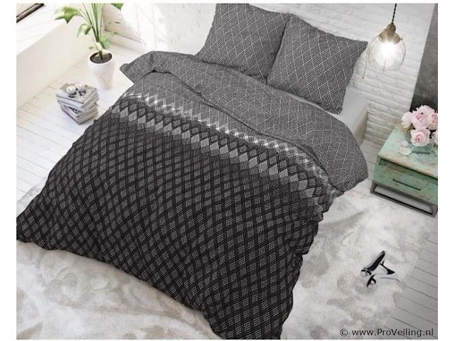 Dekbed overtrek authentic cheng antraciet 240x200cm - afbeelding 5 van  5