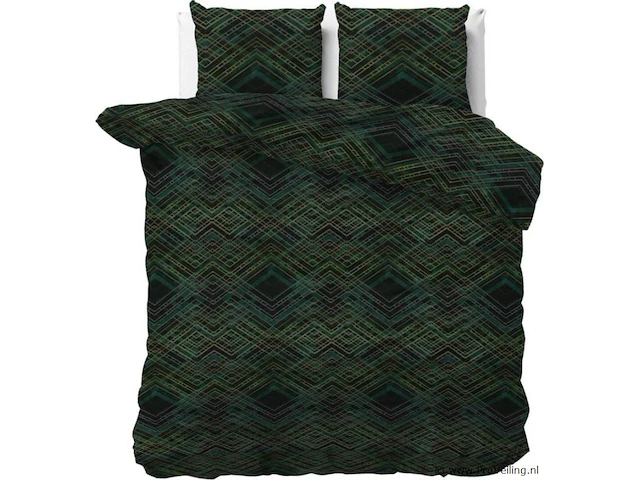 Dekbed overtrek authentic triangle groen 240x200cm - afbeelding 1 van  5