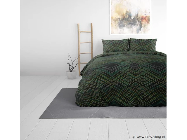 Dekbed overtrek authentic triangle groen 240x200cm - afbeelding 2 van  5