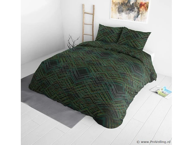 Dekbed overtrek authentic triangle groen 240x200cm - afbeelding 3 van  5