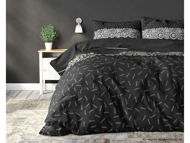 Dekbed overtrek dervio antraciet 240 x 220cm - afbeelding 3 van  5
