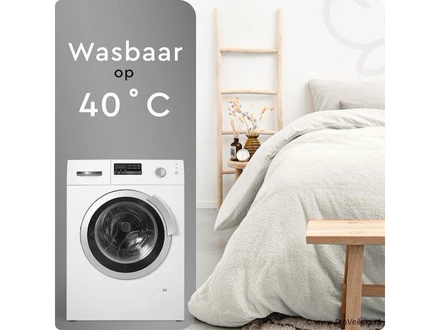 Dekbedovertrek teddy 200 x 220cm wit - afbeelding 5 van  6