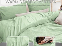 Dekbedovertrek teddy 240 x 220cm groen - afbeelding 2 van  6