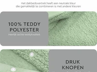 Dekbedovertrek teddy 240 x 220cm groen - afbeelding 3 van  6