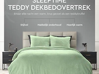 Dekbedovertrek teddy 240 x 220cm groen - afbeelding 4 van  6