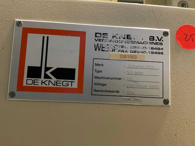Deknegt s3-500 overige verpakkingsmachines - afbeelding 13 van  14