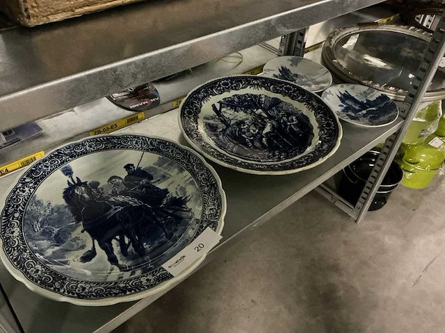 Delfts blauw wandborden (4x) - afbeelding 1 van  5