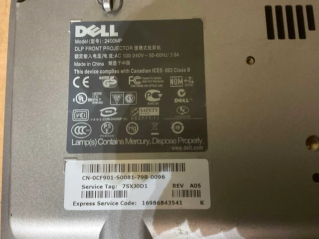 Dell 2400mp projector - afbeelding 5 van  5