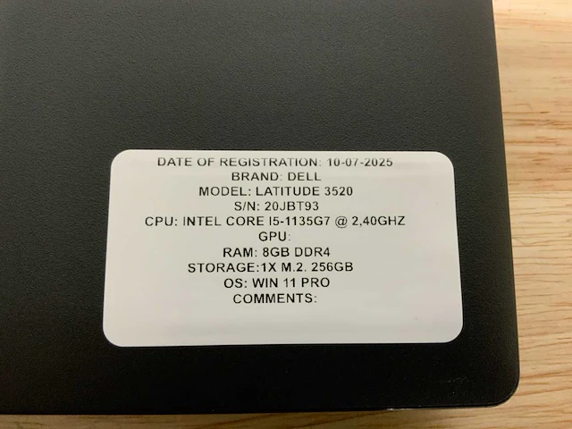 Dell latitude 3520 laptop - afbeelding 6 van  7