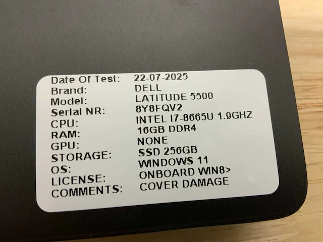 Dell latitude 5500(i7) laptop (2x) - afbeelding 8 van  8