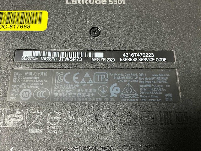 Dell latitude 5501 - i5-9400h laptop - afbeelding 4 van  4