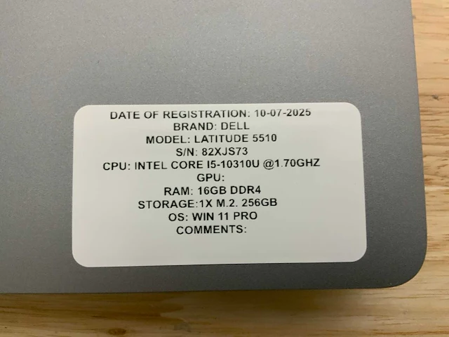 Dell latitude 5510 laptop (2x) - afbeelding 10 van  10