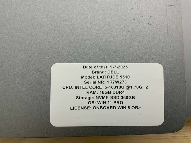 Dell latitude 5510 laptop (2x) - afbeelding 9 van  10