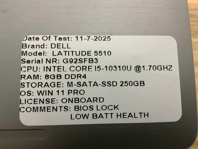 Dell latitude 5510 laptop (2x) - afbeelding 14 van  14