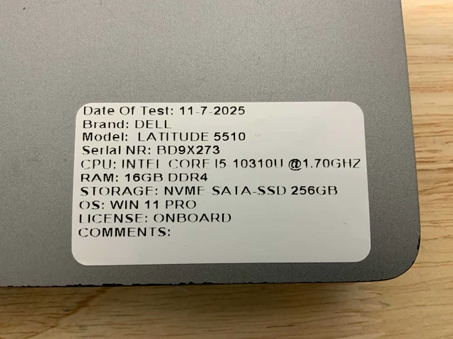 Dell latitude 5510 laptop (2x) - afbeelding 7 van  14