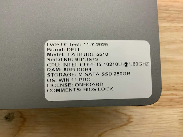 Dell latitude 5510 laptop (2x) - afbeelding 7 van  9