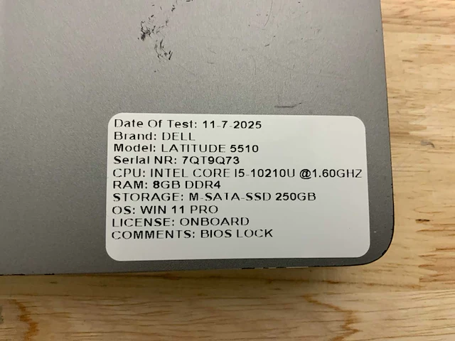 Dell latitude 5510 laptop (2x) - afbeelding 9 van  9