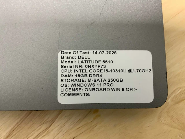 Dell latitude 5510 laptop (2x) - afbeelding 10 van  12
