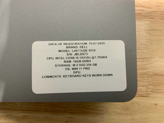 Dell latitude 5510 laptop (2x) - afbeelding 3 van  13
