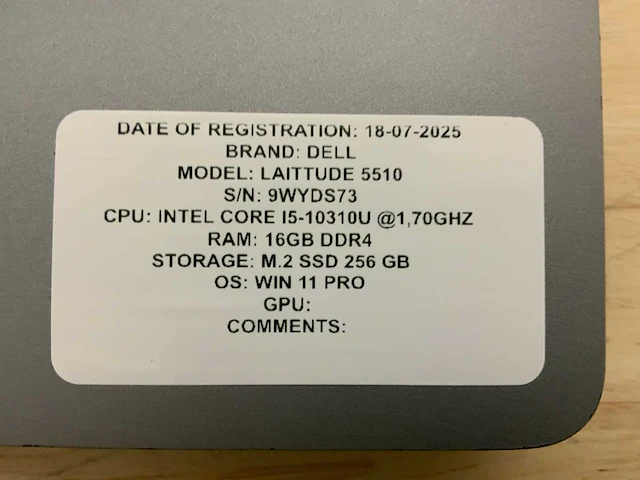 Dell latitude 5510 laptop (2x) - afbeelding 8 van  9